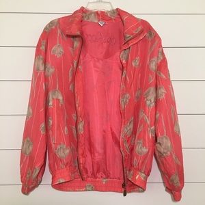 Vintage Coaco Peach Tulip Silk Bomber